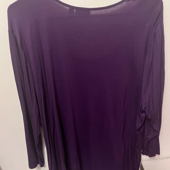 Apt. 9 Purple Embellished 3/4 Sleeve Blouse - Picture 5 of 5